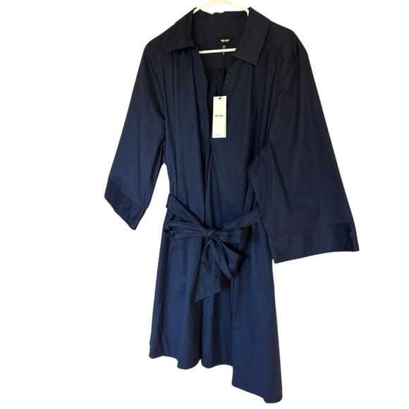 ME+EM NWT Belted Cotton Poplin Swing Dress in Navy Eclipse 14 - Picture 9 of 16